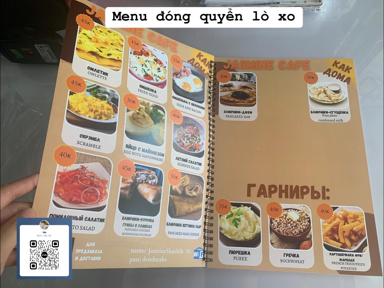 MENU GIẤY CÁN MÀNG - ĐÓNG QUYỂN LÒ XO