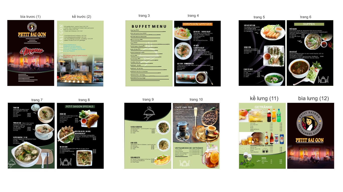 Các mẫu thiết kế menu tham khảo
