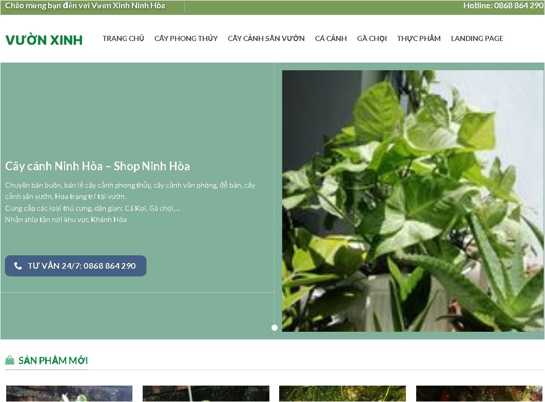 Mẫu website bán cây cảnh - thú cưng - nông sản