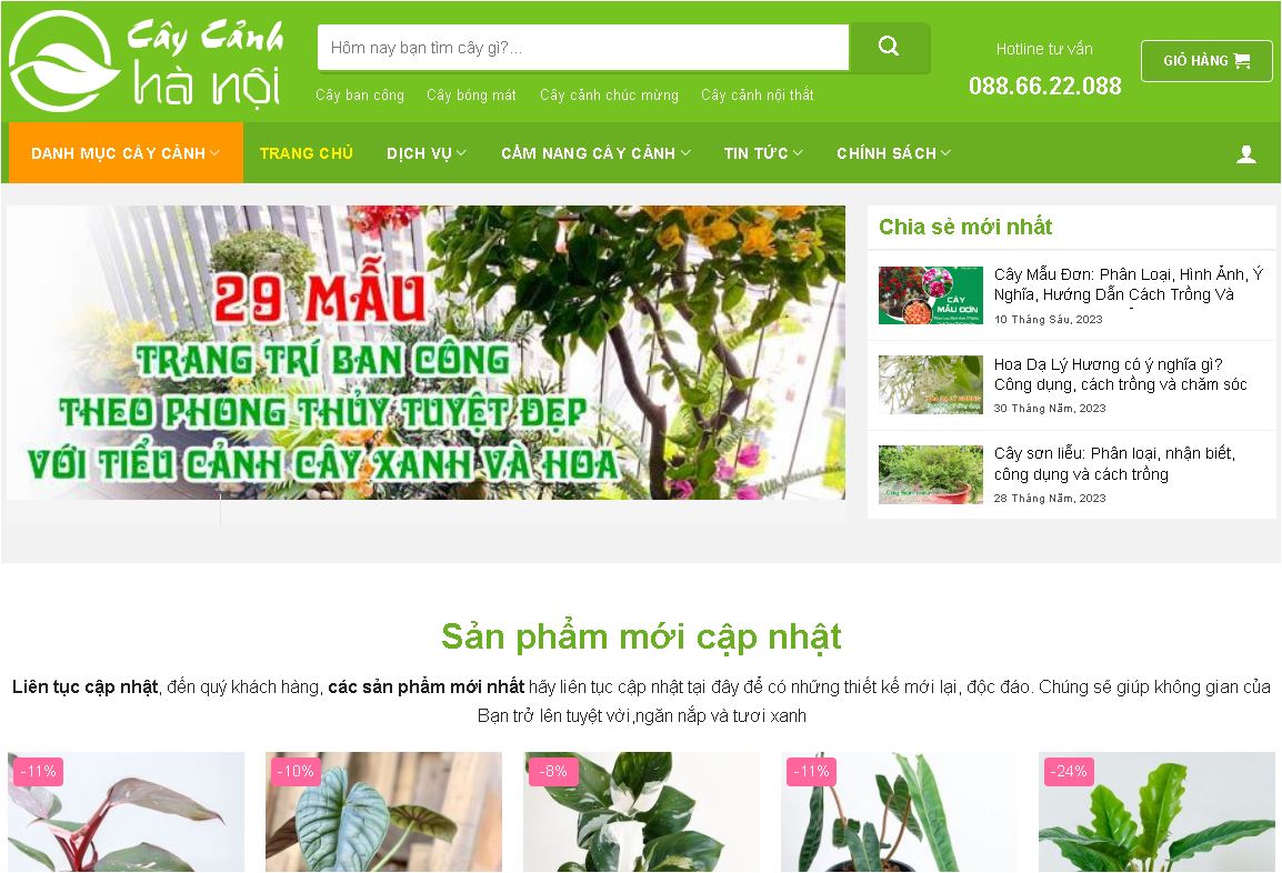 Mẫu web Cây cảnh