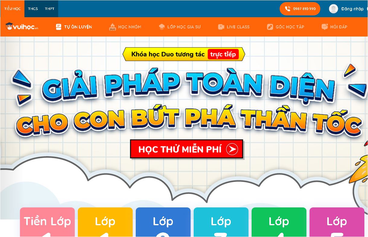 Mẫu website học Online