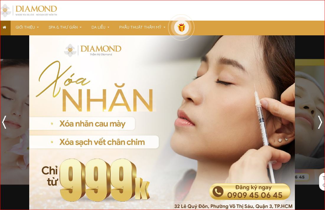 Mẫu website spa thẩm mỹ